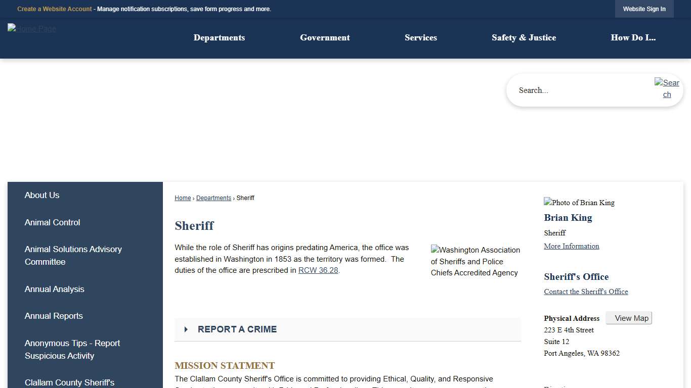 Sheriff | Clallam County, WA